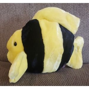 Ty Beanie Buddies Plush 1998 Bubbles the Fish 10” Yellow And Black Stuffed Toy
